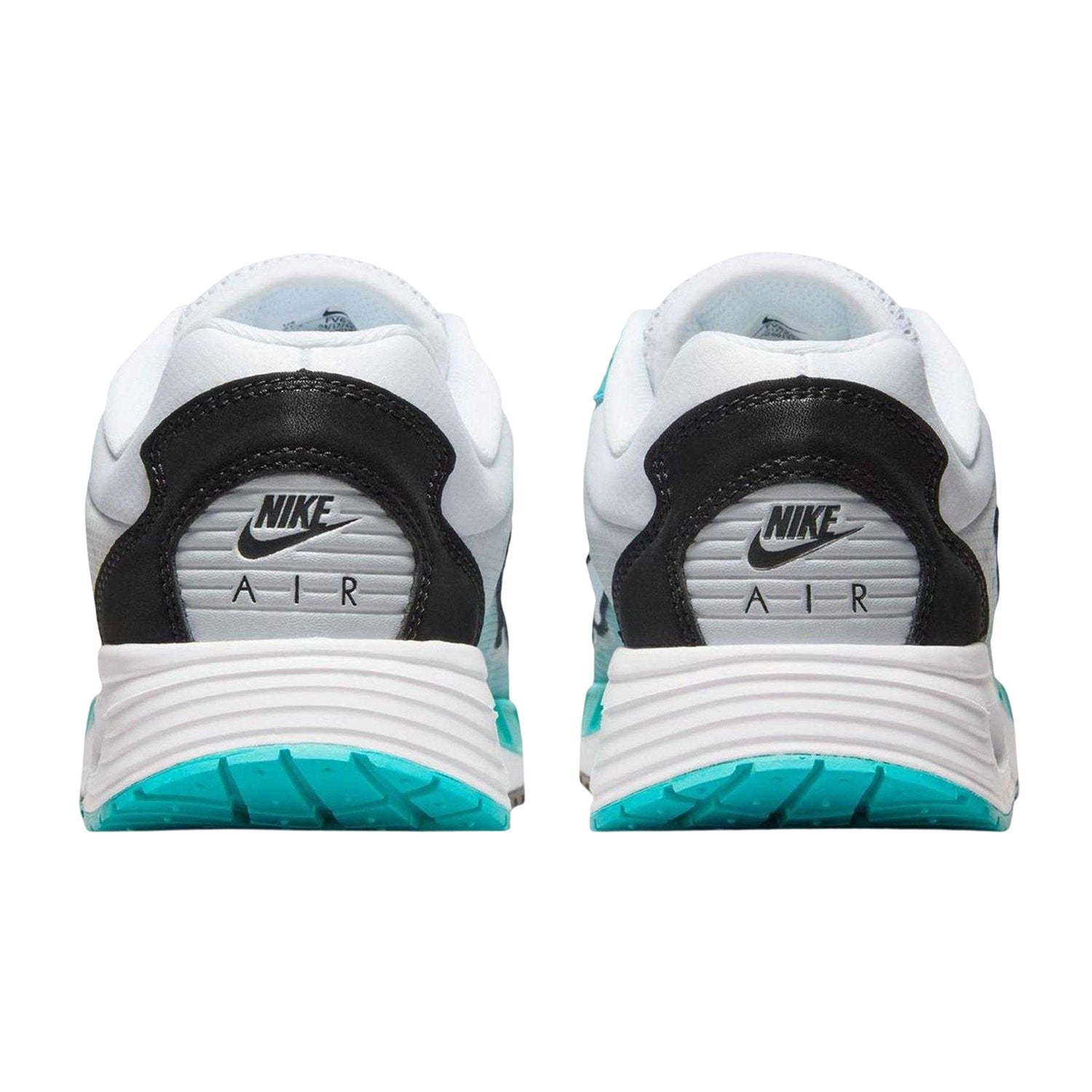 White-Blue - Back - Nike Childrens-Kids Air Max Leather Lace Up Trainers