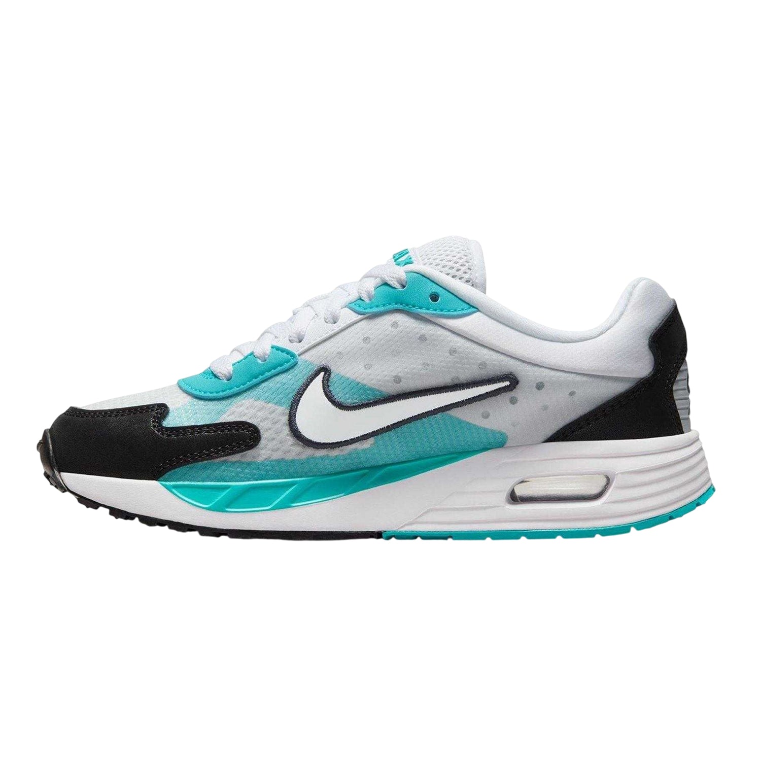 White-Blue - Side - Nike Childrens-Kids Air Max Leather Lace Up Trainers