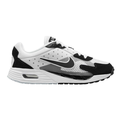 White-Black-Purple - Front - Nike Childrens-Kids Air Max Leather Lace Up Trainers
