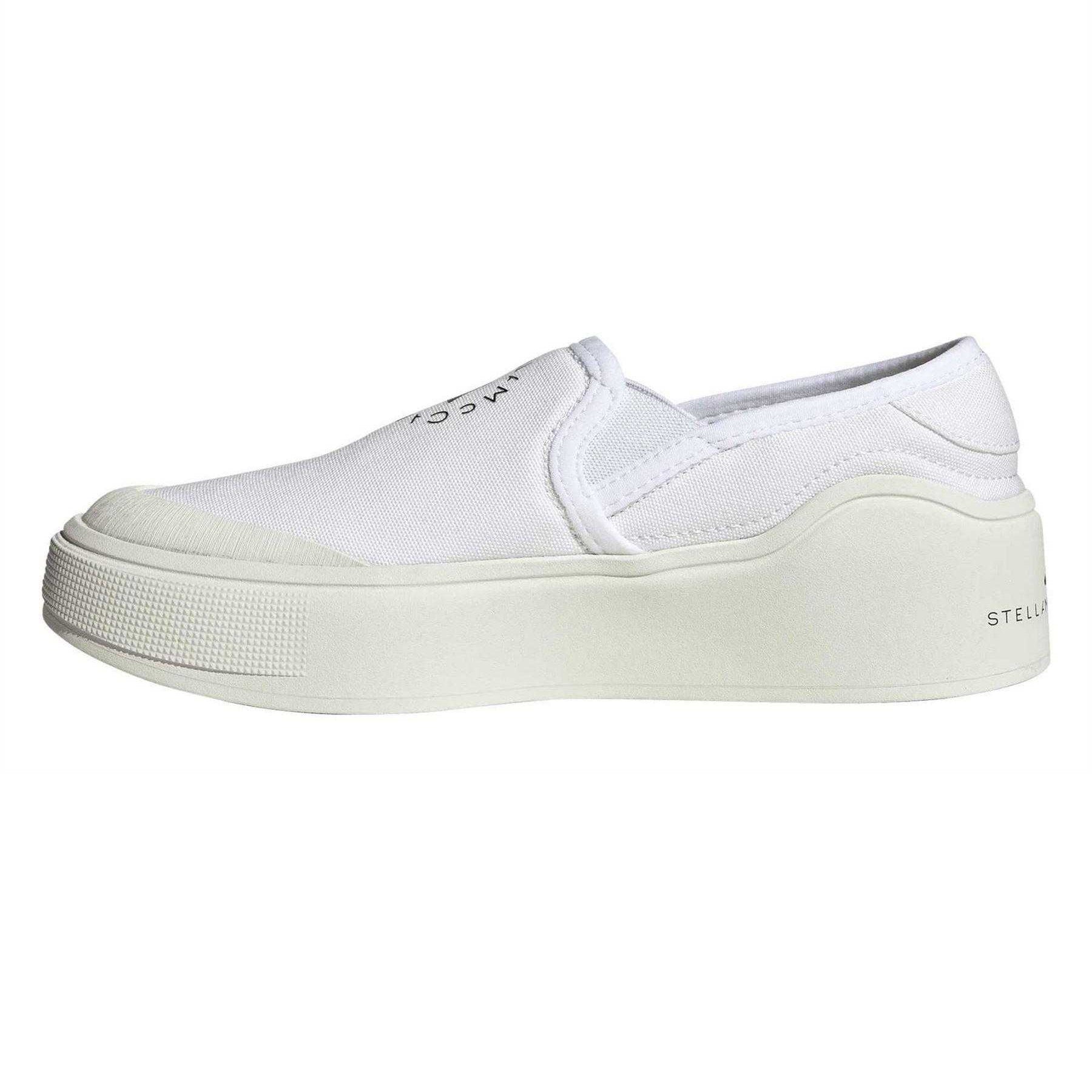 White - Side - Adidas Mens Stella McCartney Canvas Low Shoes