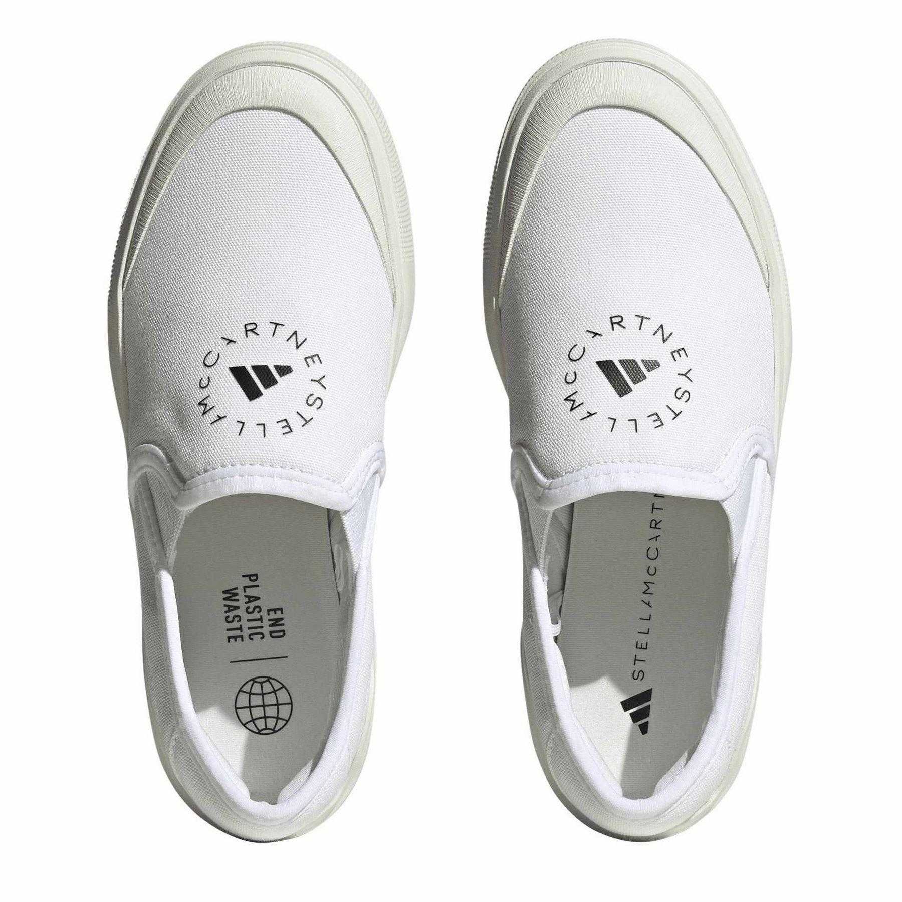 White - Lifestyle - Adidas Mens Stella McCartney Canvas Low Shoes