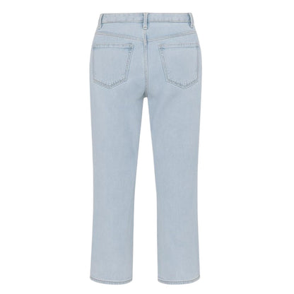 Blue - Back - I Saw It First Womens-Ladies Embroidered Wide Leg Jeans
