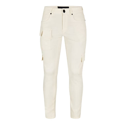 Off White - Front - Criminal Damage Mens Utility Denim Slim Jeans