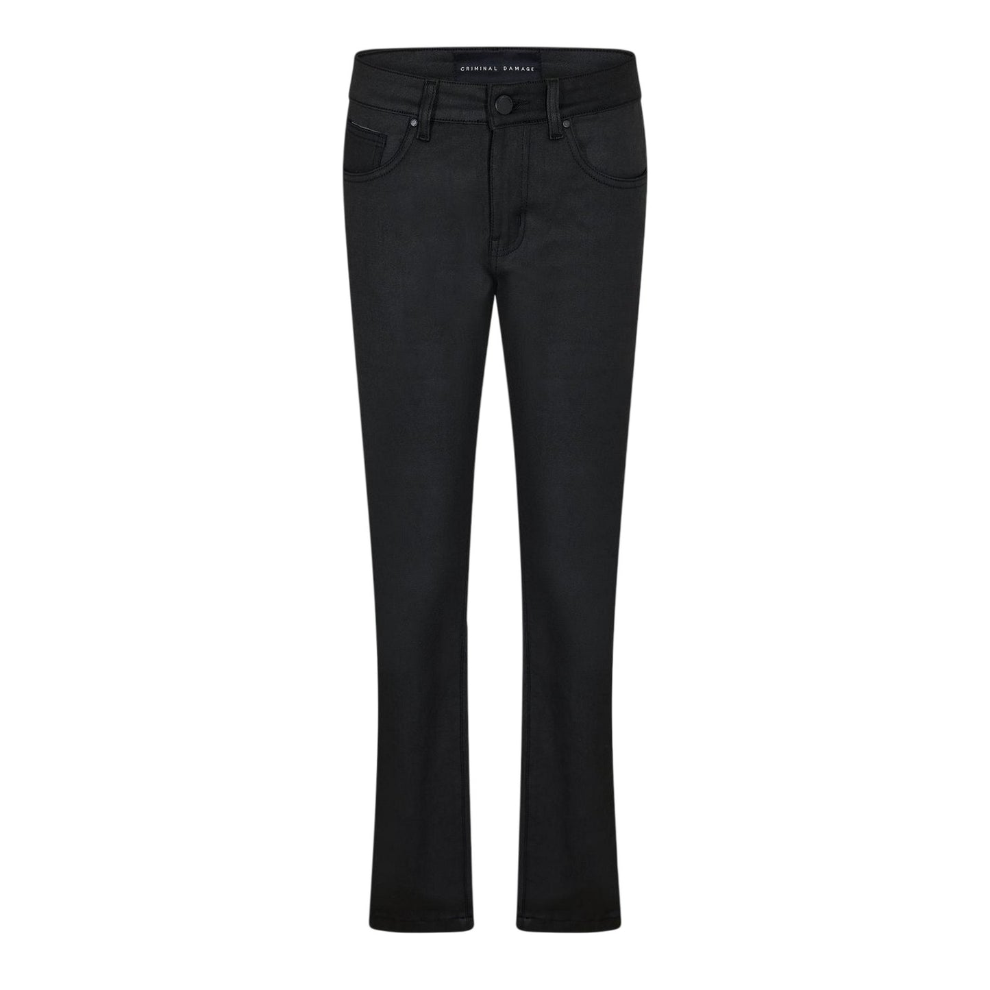 Black - Front - Criminal Damage Womens-Ladies Denim Straight Leg Jeans
