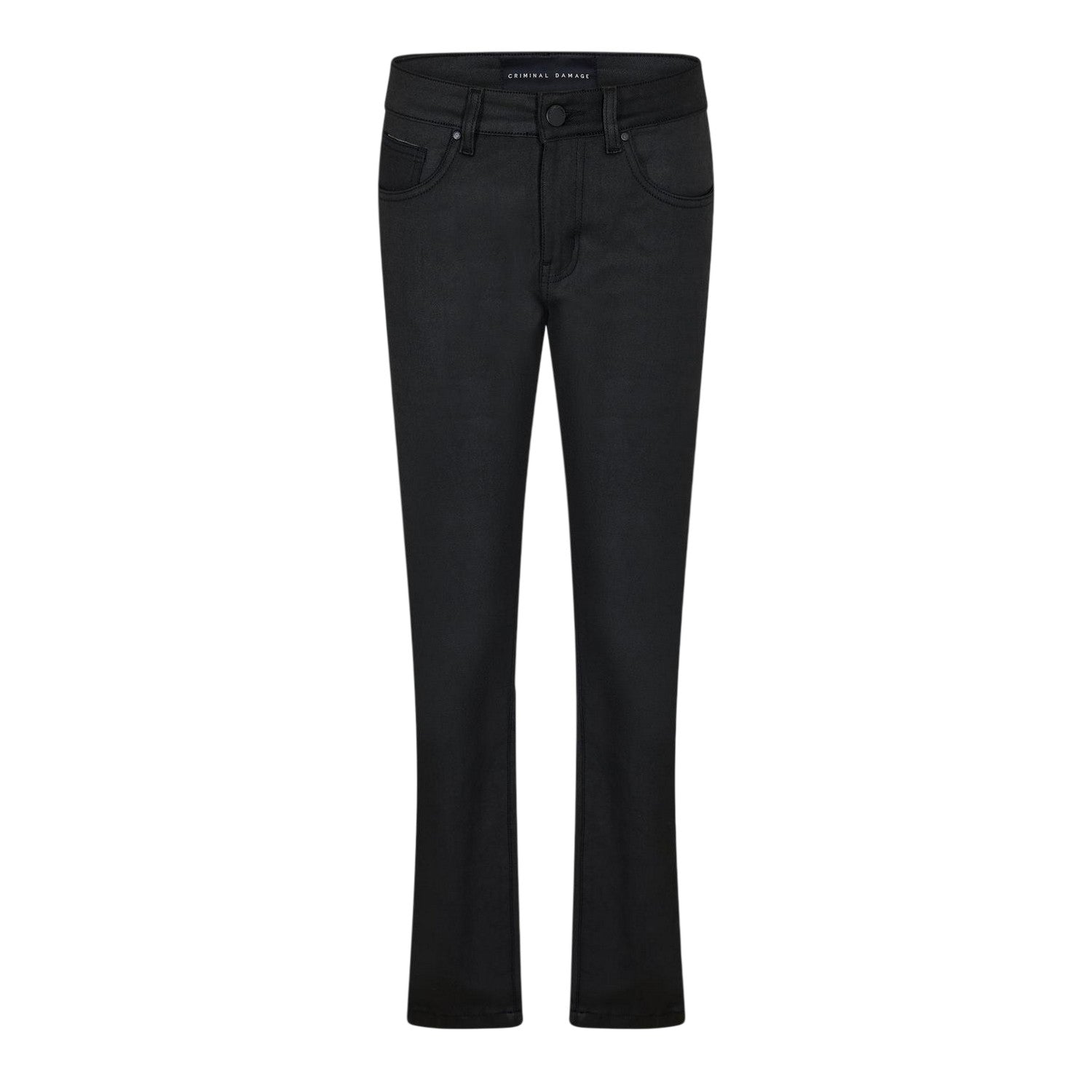 Black - Front - Criminal Damage Womens-Ladies Denim Straight Leg Jeans
