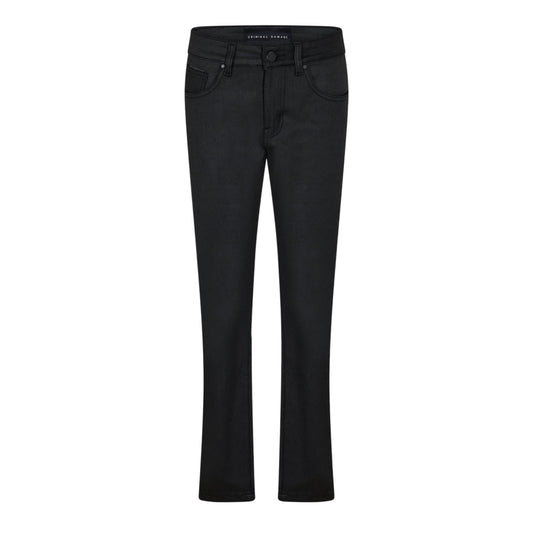 Black - Front - Criminal Damage Womens-Ladies Denim Straight Leg Jeans