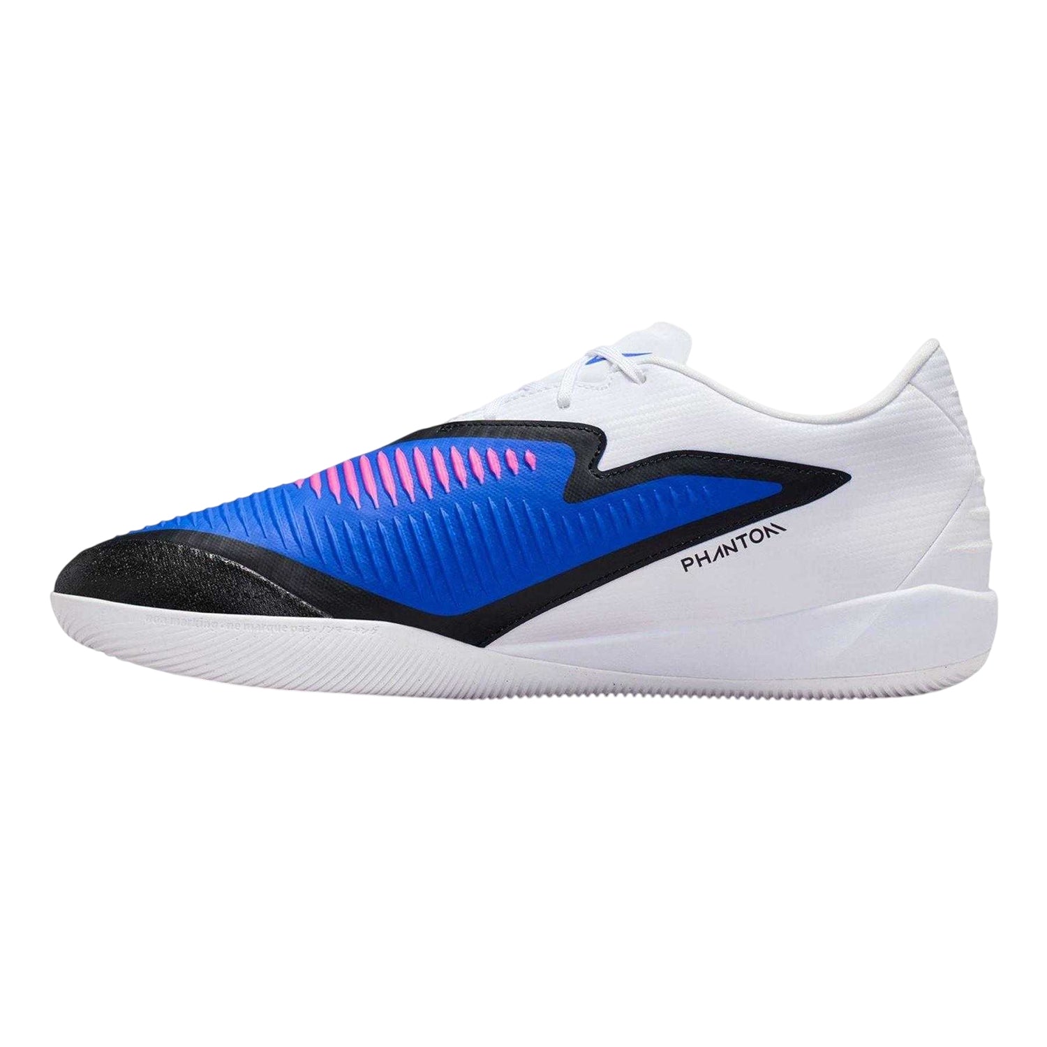 Royal Blue-Pink - Side - Nike Childrens-Kids Phantom 6 Textured Low Indoor Football Trainers