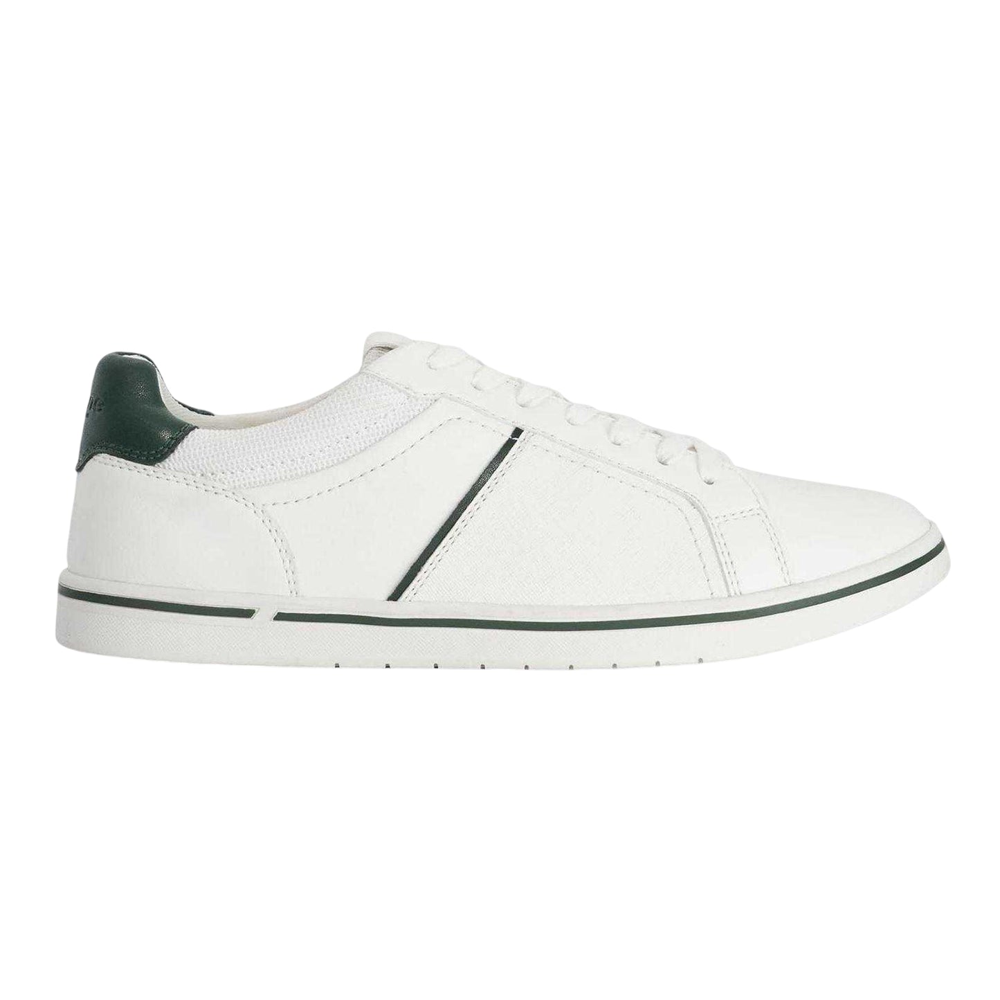 White - Front - Dune London Mens Tazzy Logo Trainers