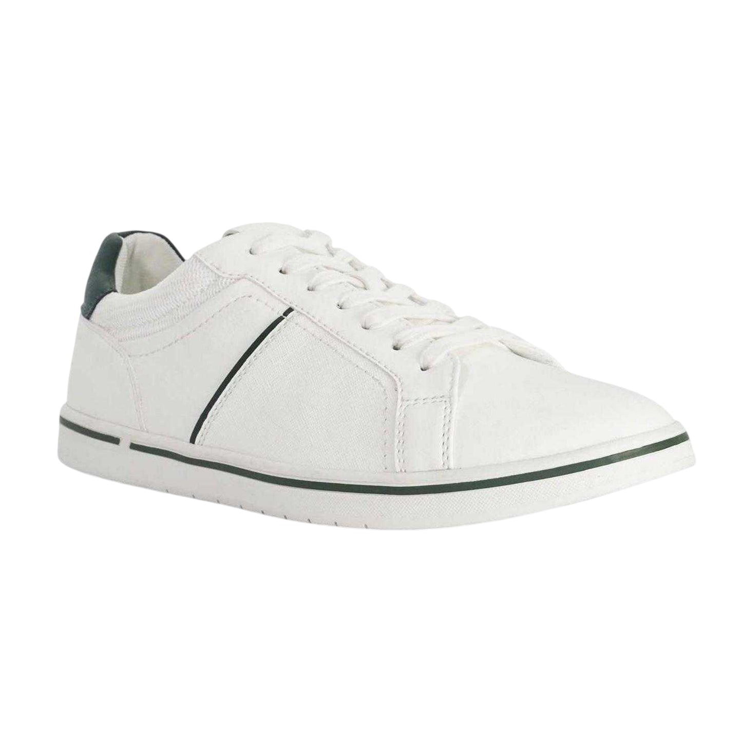 White - Side - Dune London Mens Tazzy Logo Trainers