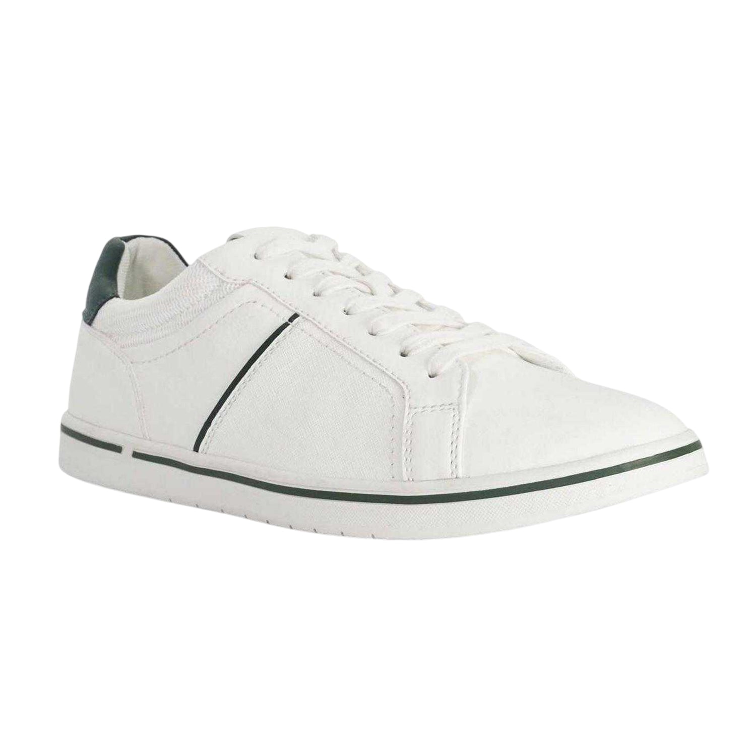 White - Side - Dune London Mens Tazzy Logo Trainers