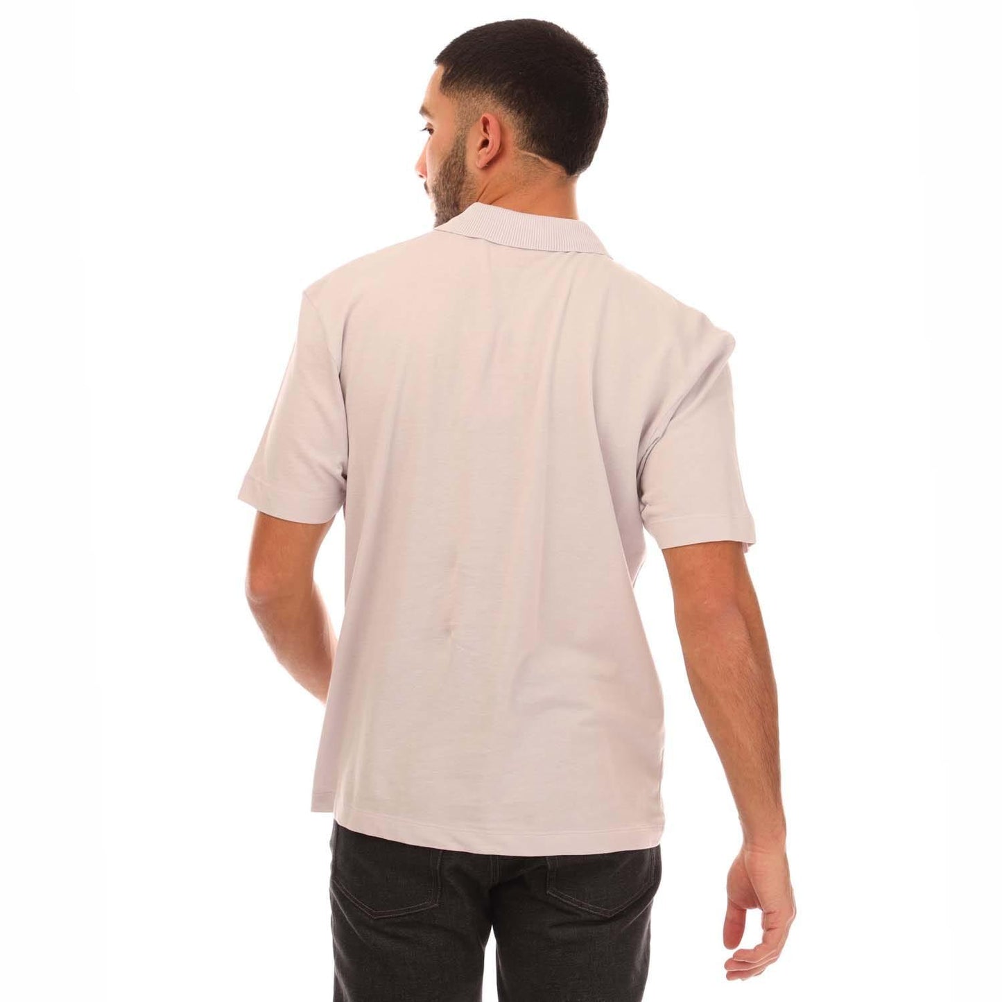 Purple - Back - Hugo Mens Dangula Print Logo Polo Shirt