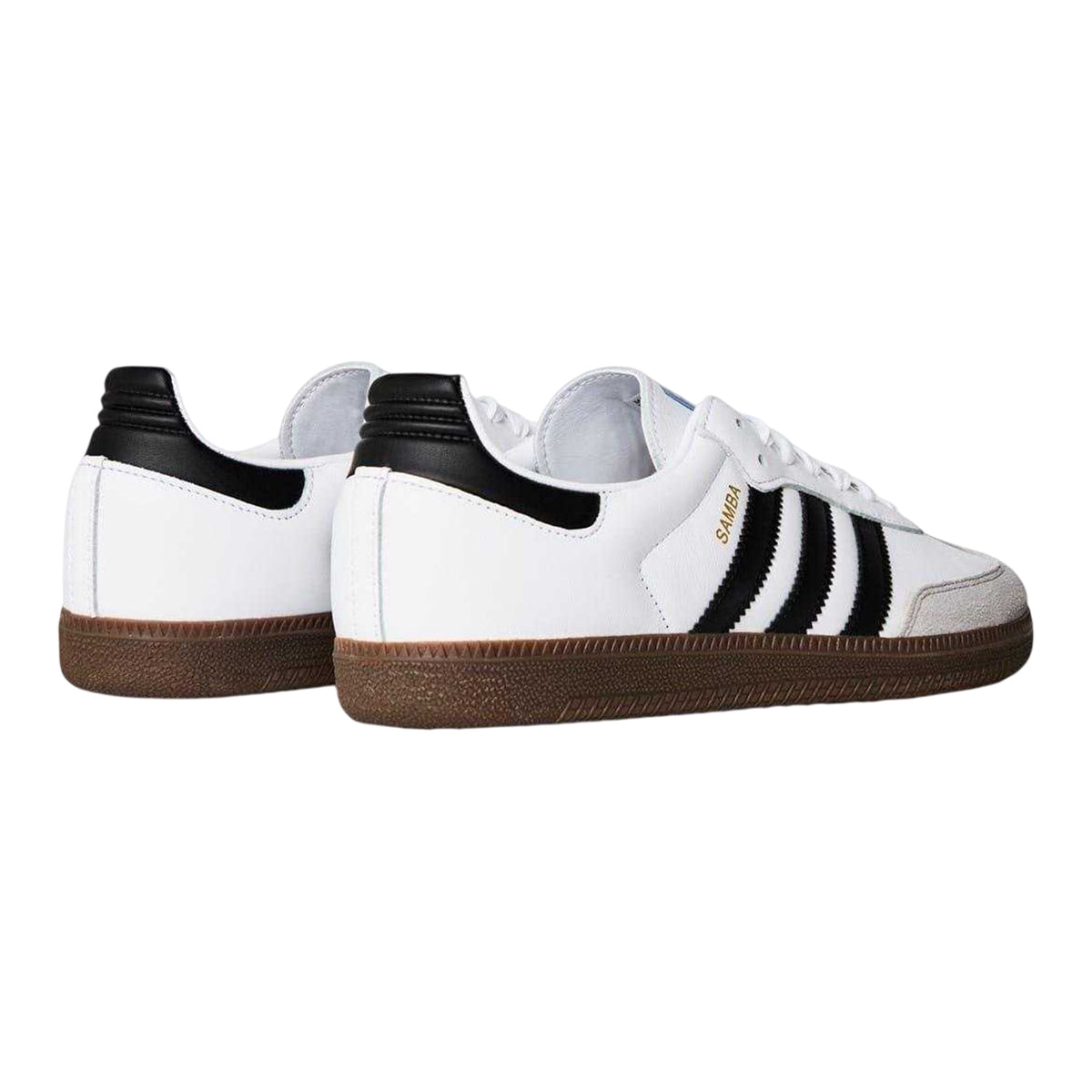 White-Black - Back - Adidas Mens Samba OG 3 Stripes Leather Trainers