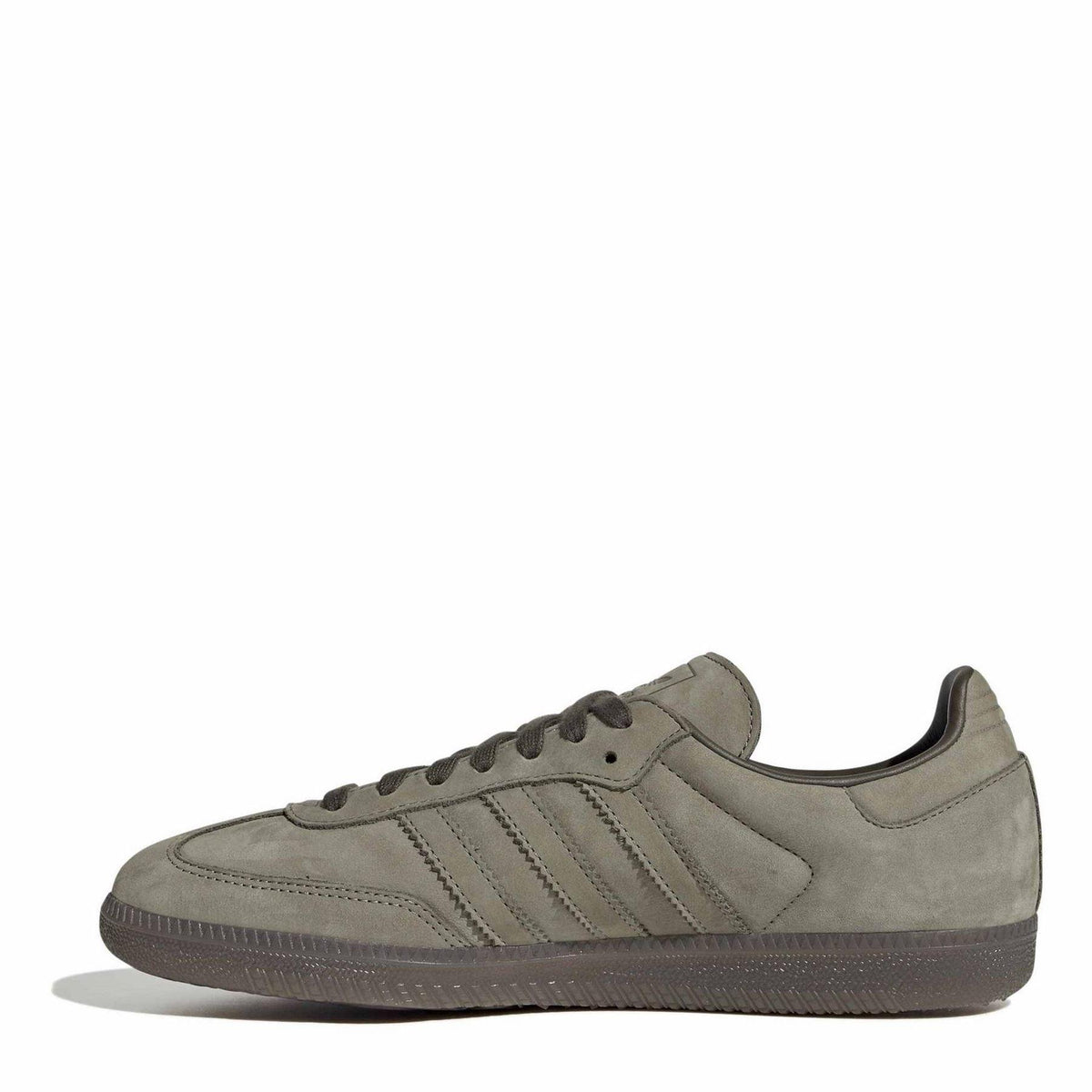 Khaki - Back - Adidas Mens Samba OG 3 Stripes Leather Trainers