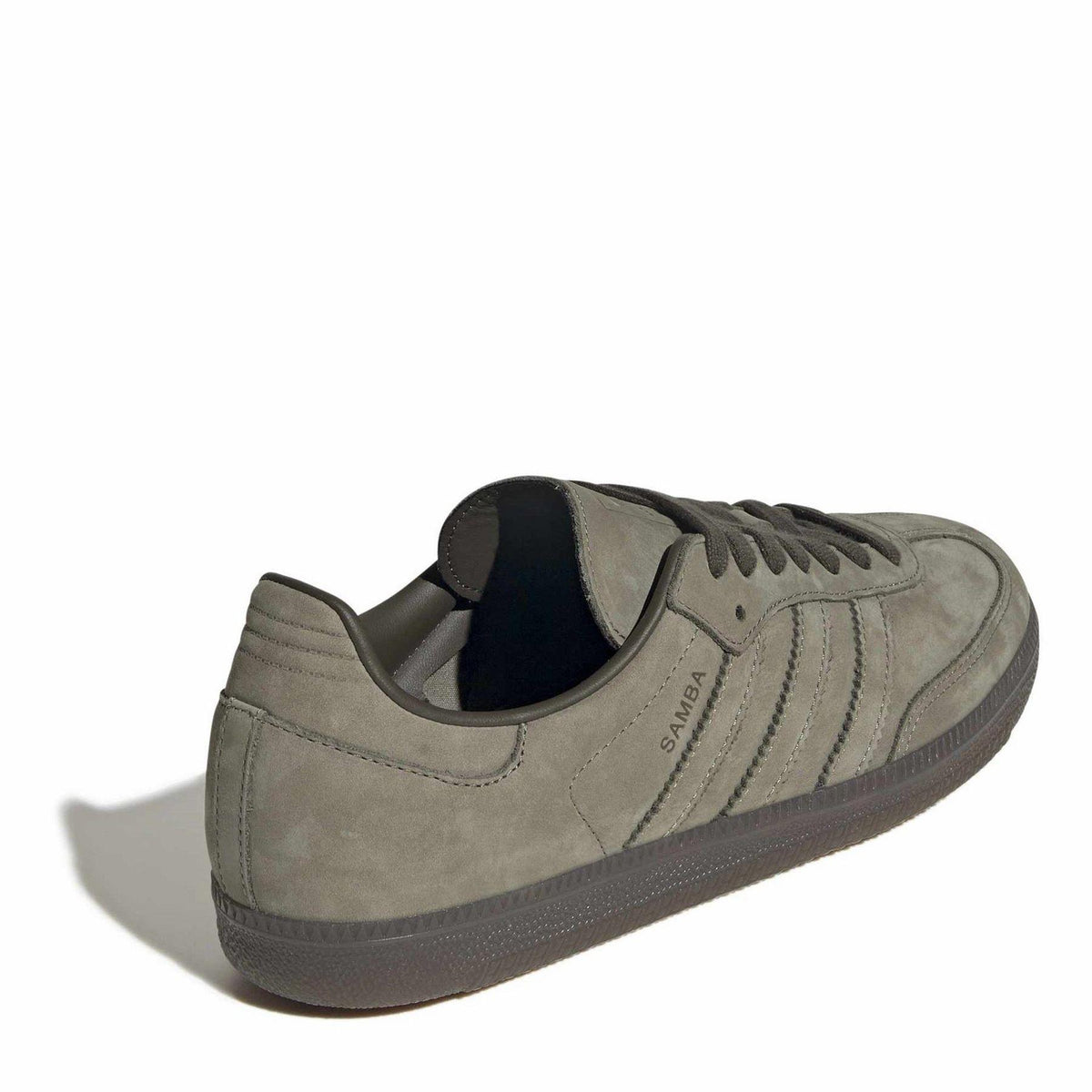 Khaki - Lifestyle - Adidas Mens Samba OG 3 Stripes Leather Trainers