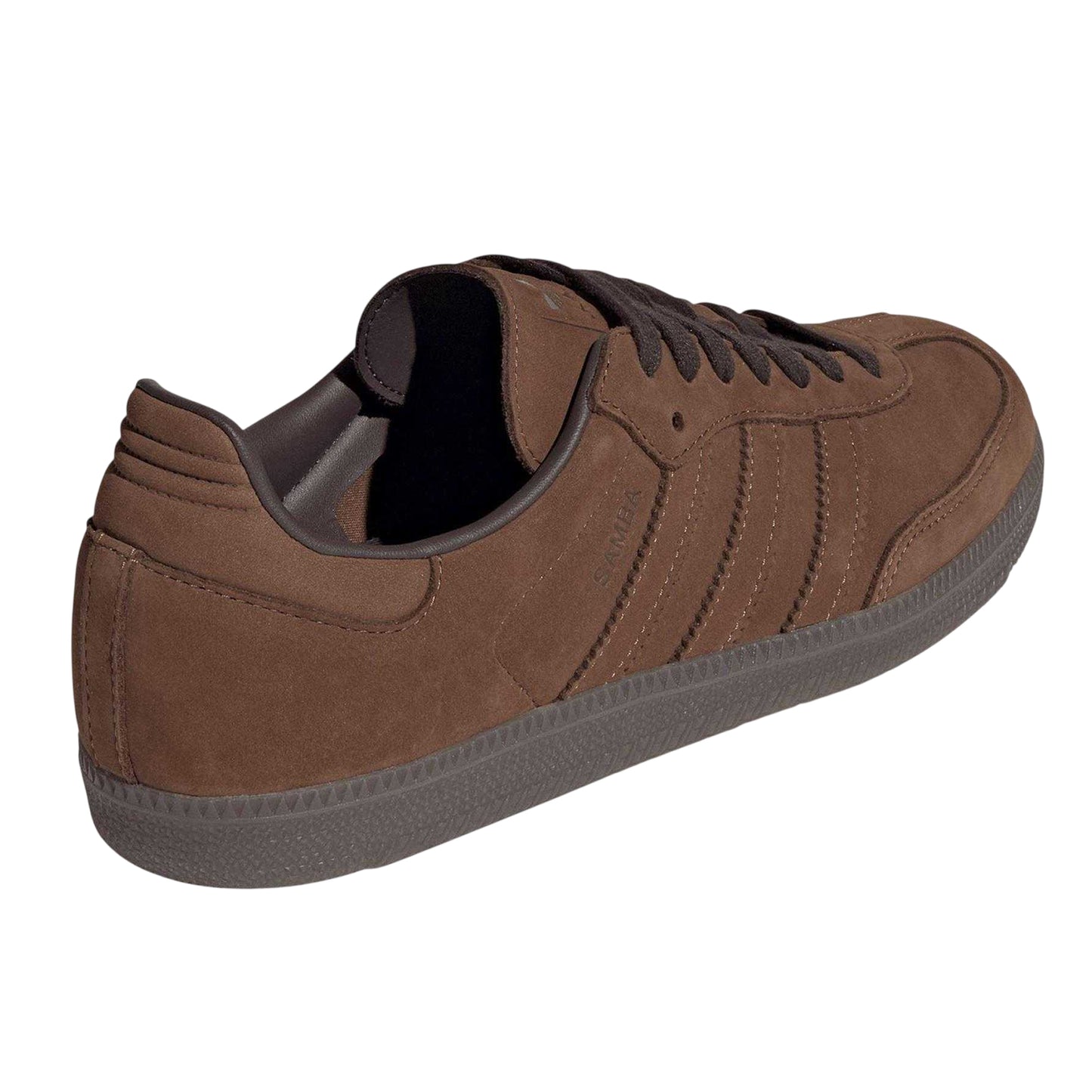 Brown - Back - Adidas Mens Samba OG 3 Stripes Leather Trainers