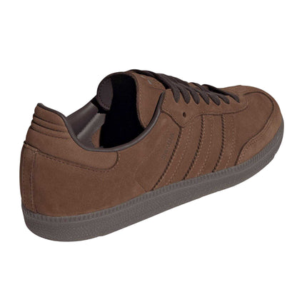 Brown - Back - Adidas Mens Samba OG 3 Stripes Leather Trainers