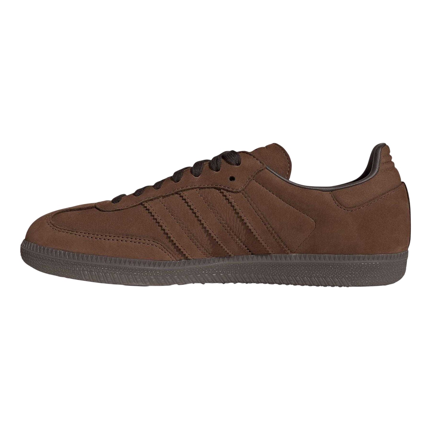 Brown - Side - Adidas Mens Samba OG 3 Stripes Leather Trainers