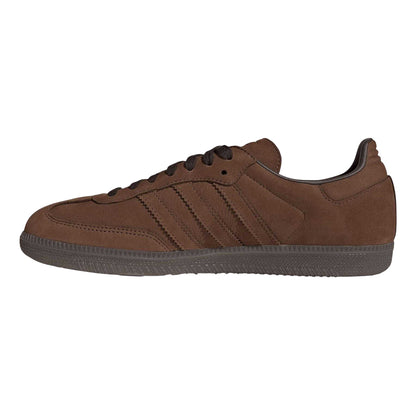 Brown - Side - Adidas Mens Samba OG 3 Stripes Leather Trainers