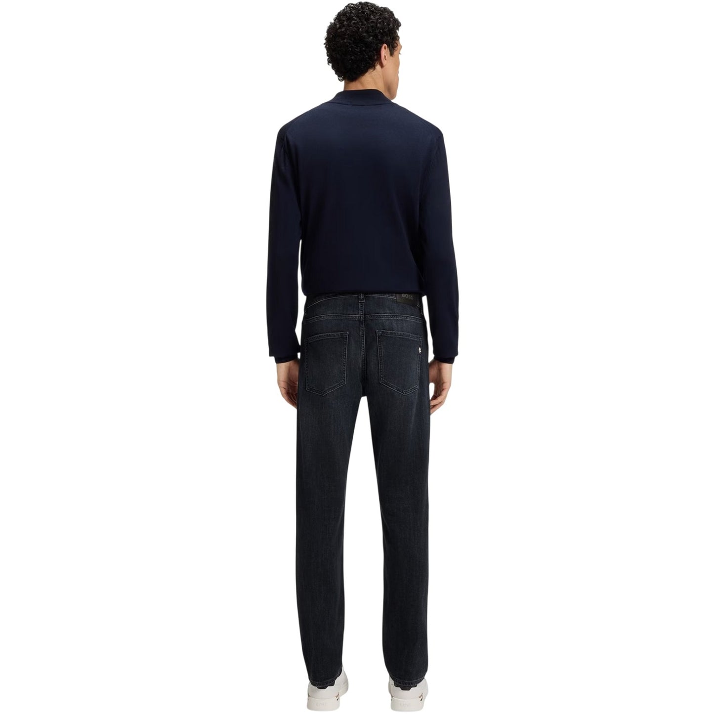 Dark Blue - Back - Boss Mens Delaware 5 Pockets Slim Jeans