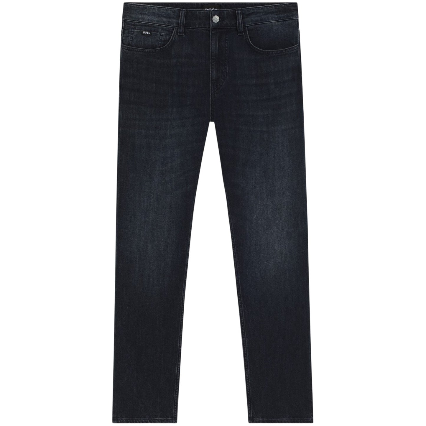 Dark Blue - Front - Boss Mens Delaware 5 Pockets Slim Jeans