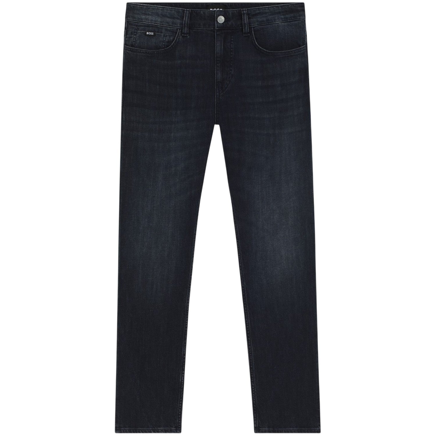 Dark Blue - Front - Boss Mens Delaware 5 Pockets Slim Jeans