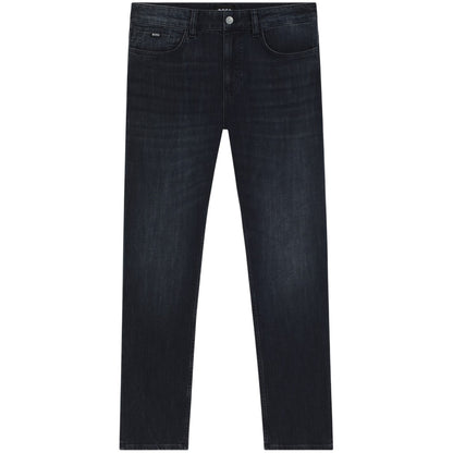 Dark Blue - Front - Boss Mens Delaware 5 Pockets Slim Jeans