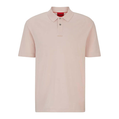Pink - Front - Hugo Mens Dangula Print Logo Polo Shirt