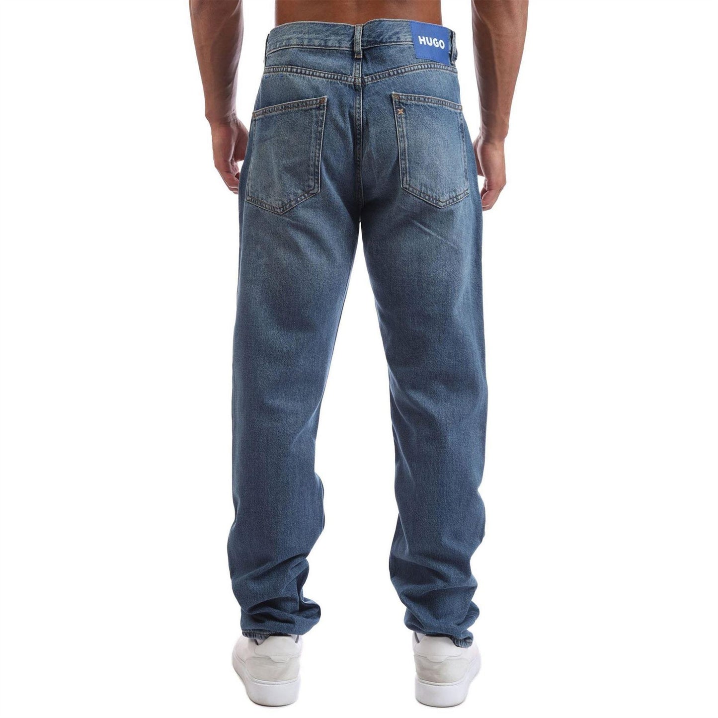 Navy - Back - Hugo Mens Jonah Denim Slim Jeans