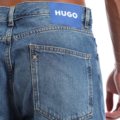 Navy - Side - Hugo Mens Jonah Denim Slim Jeans