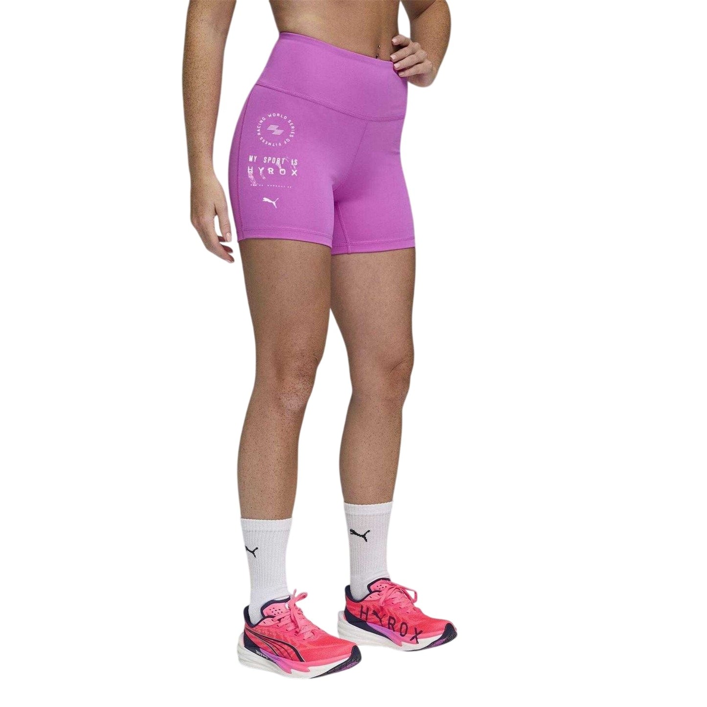 Orchid - Side - Puma Womens-Ladies Hyrox Essentials Shorts
