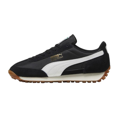 Black-White - Back - Puma Mens Easy Rider Vintage Leather Low Trainers