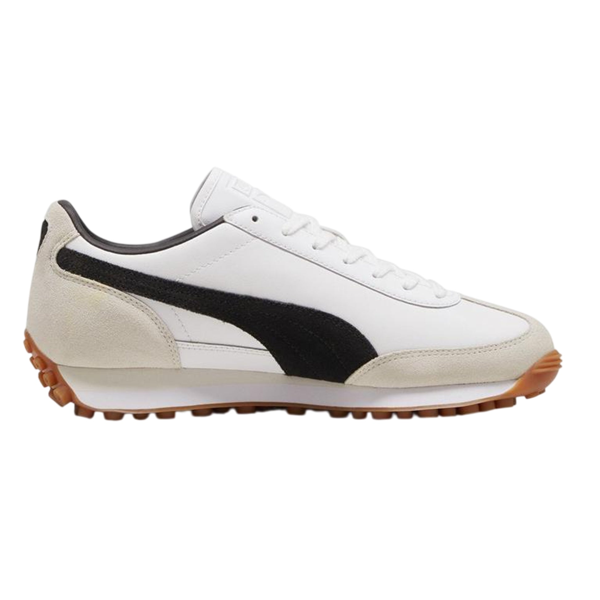 White-Black - Front - Puma Mens Easy Rider Vintage Leather Low Trainers