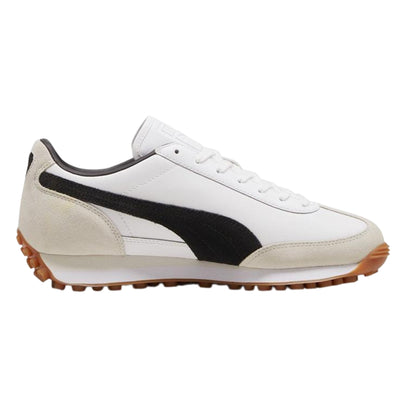 White-Black - Front - Puma Mens Easy Rider Vintage Leather Low Trainers