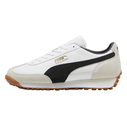 White-Black - Back - Puma Mens Easy Rider Vintage Leather Low Trainers