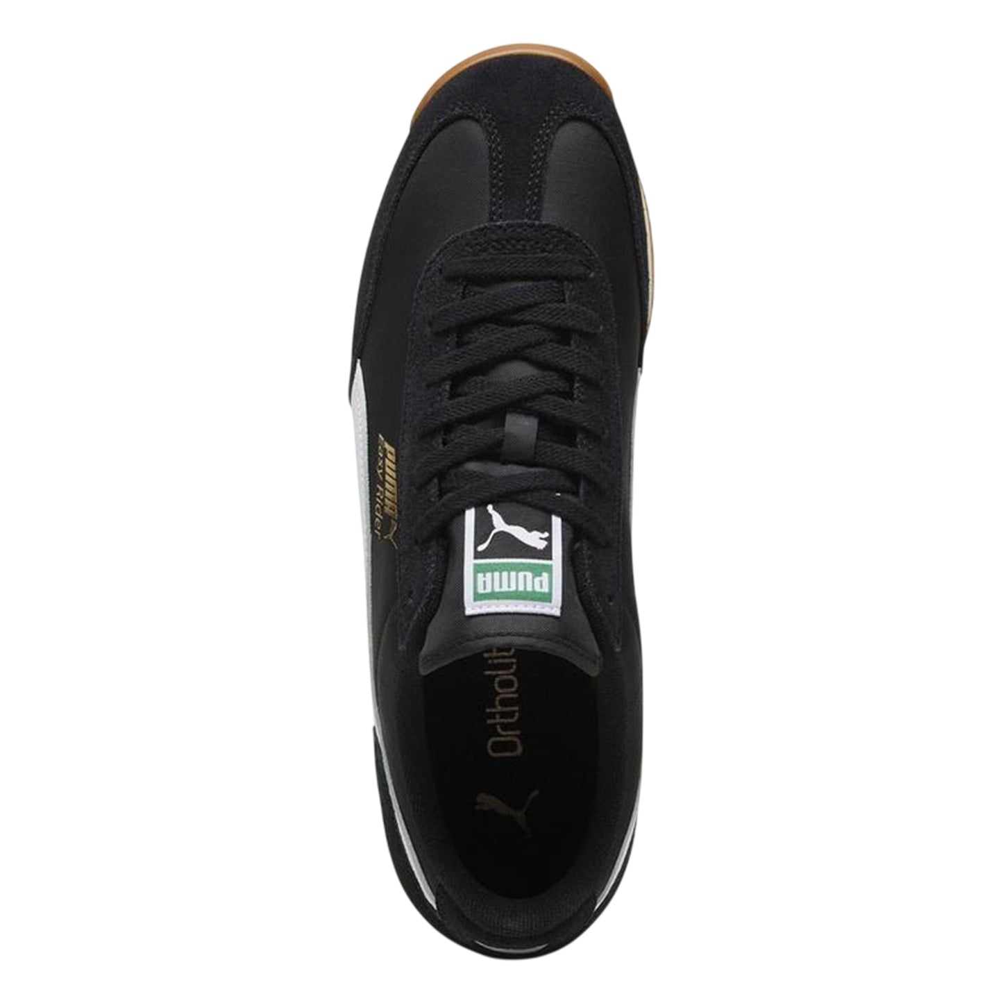 Black-White - Side - Puma Mens Easy Rider Vintage Leather Low Trainers