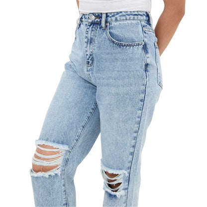 Light Blue - Side - I Saw It First Womens-Ladies Mom Jeans