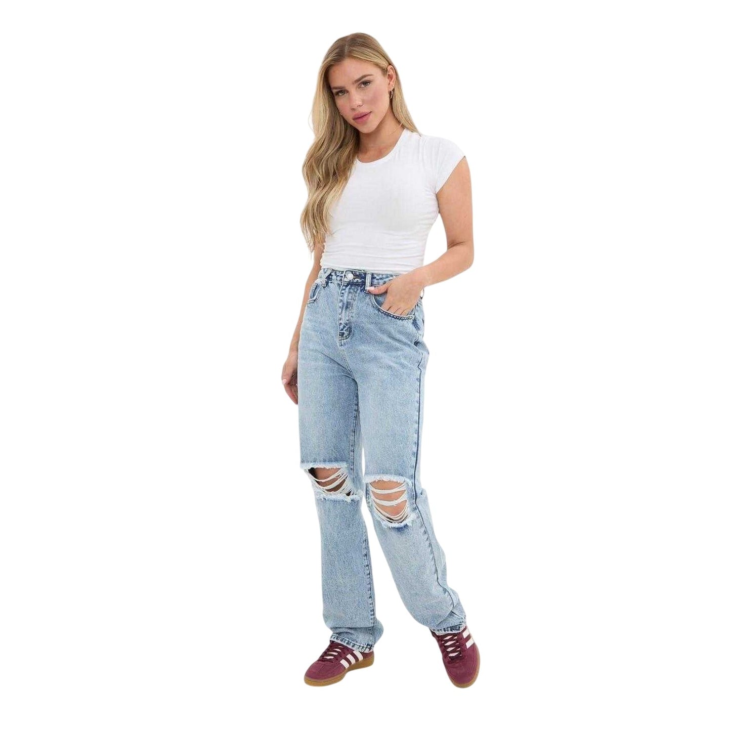 Light Blue - Lifestyle - I Saw It First Womens-Ladies Mom Jeans