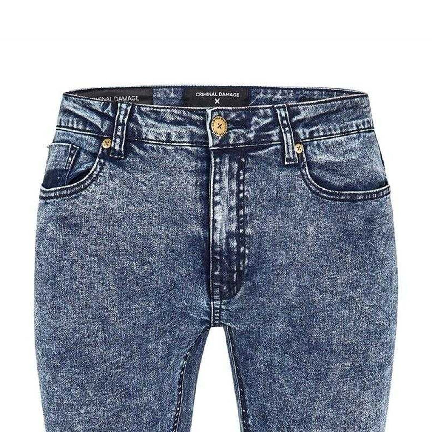 Indigo - Side - Criminal Damage Womens-Ladies Skinny Jeans