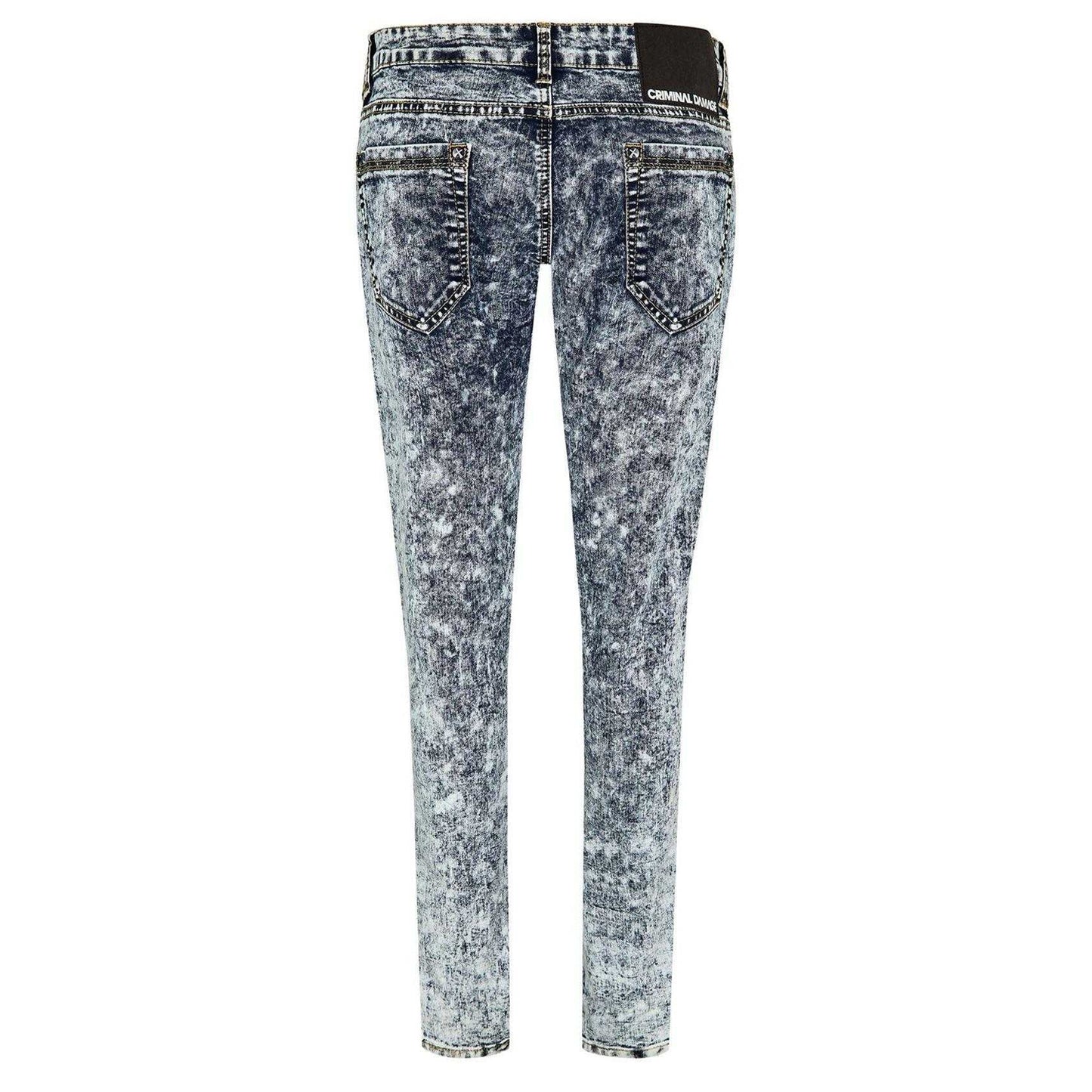 White - Back - Criminal Damage Womens-Ladies Faded Super Skinny Jeans