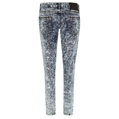White - Back - Criminal Damage Womens-Ladies Faded Super Skinny Jeans