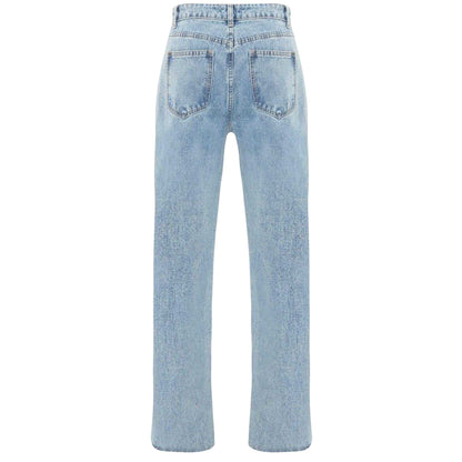 Mid Blue - Back - I Saw It First Womens-Ladies Mom Jeans