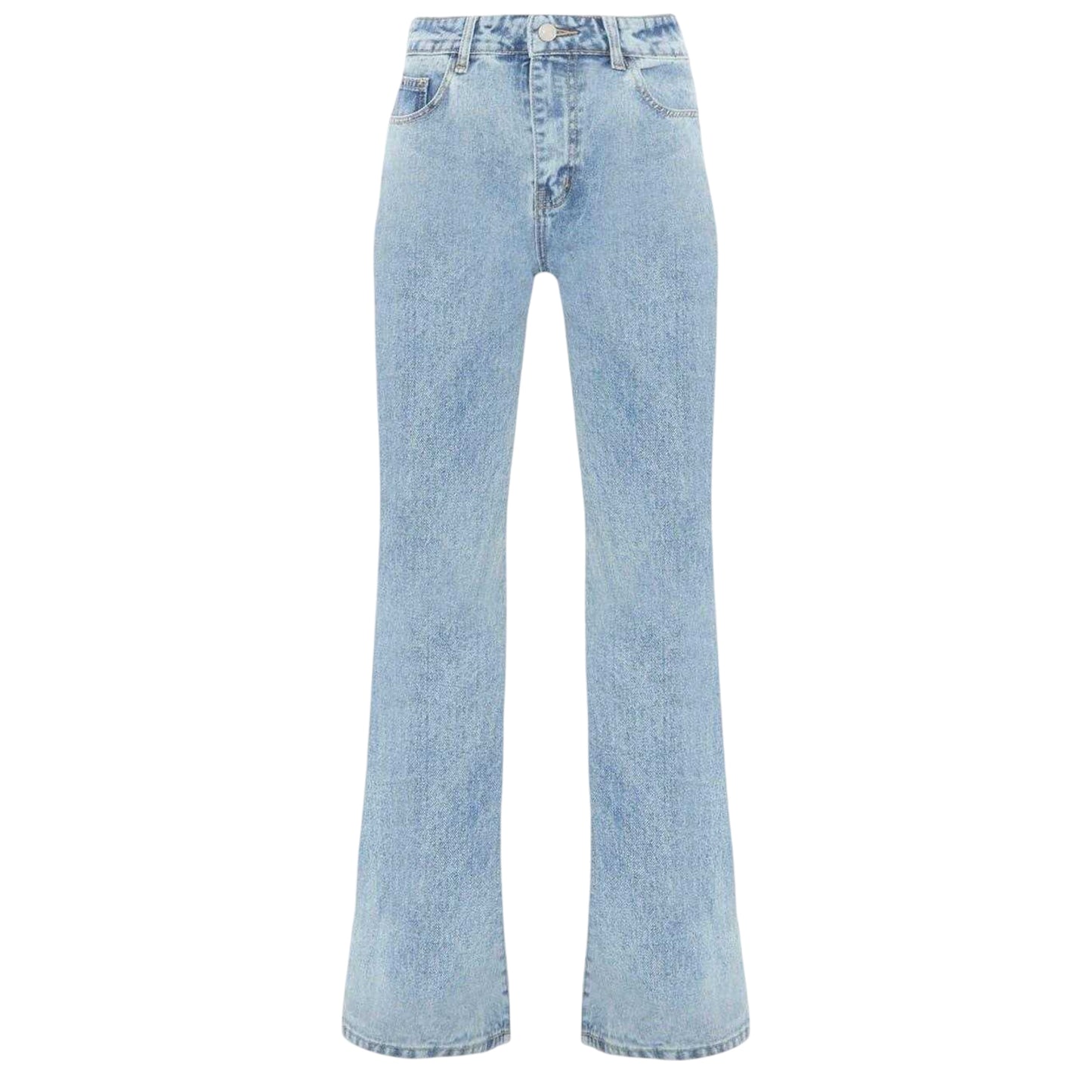 Mid Blue - Front - I Saw It First Womens-Ladies Mom Jeans