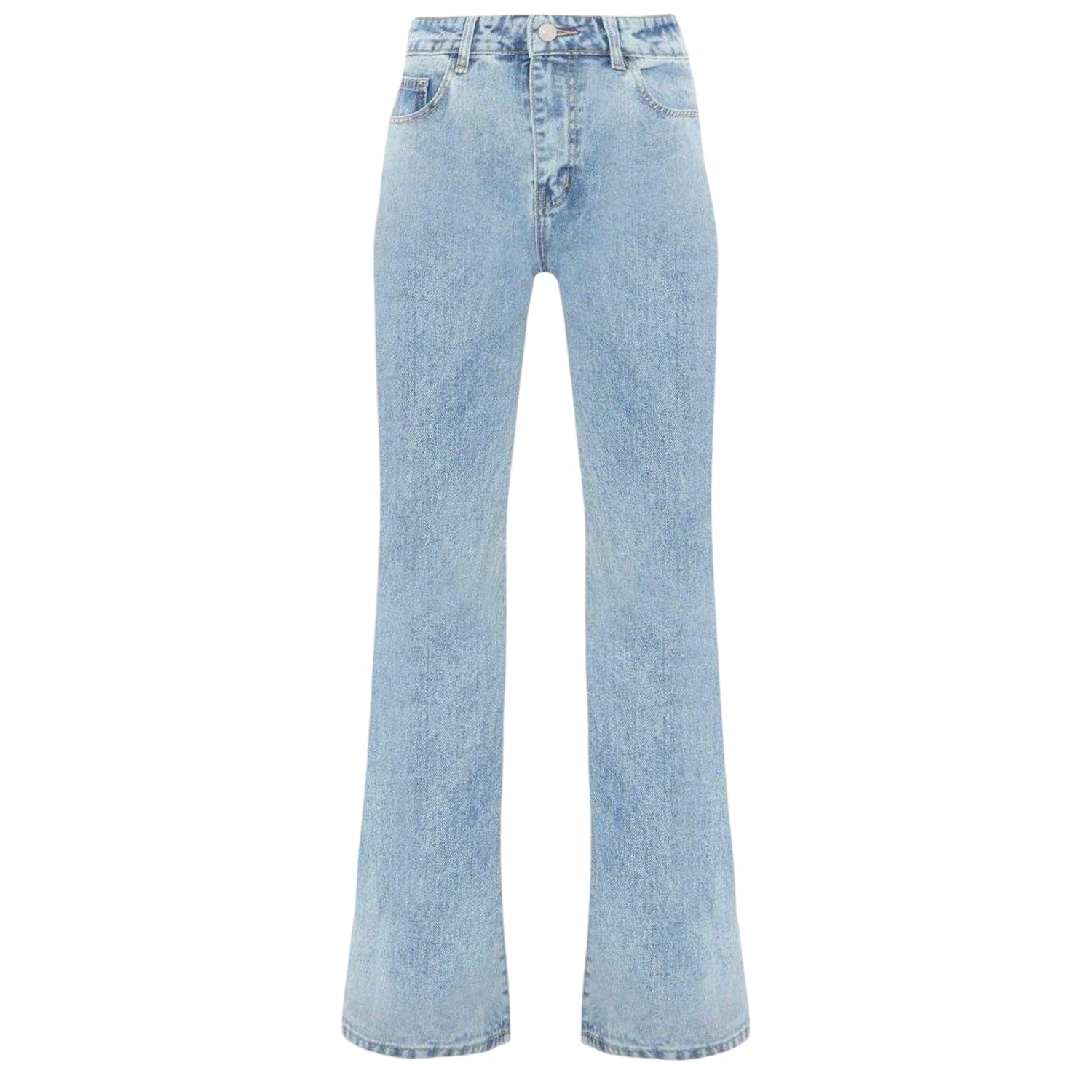 Mid Blue - Front - I Saw It First Womens-Ladies Mom Jeans