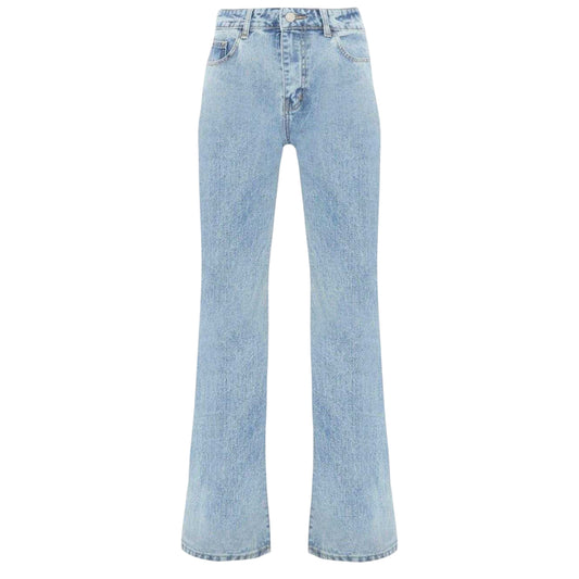 Mid Blue - Front - I Saw It First Womens-Ladies Mom Jeans