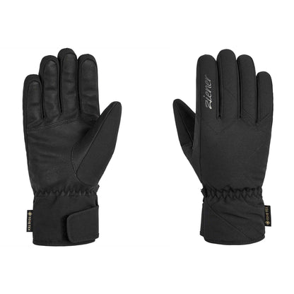 Black - Side - Ziener Womens-Ladies GORE-TEX Quilted Ski Gloves