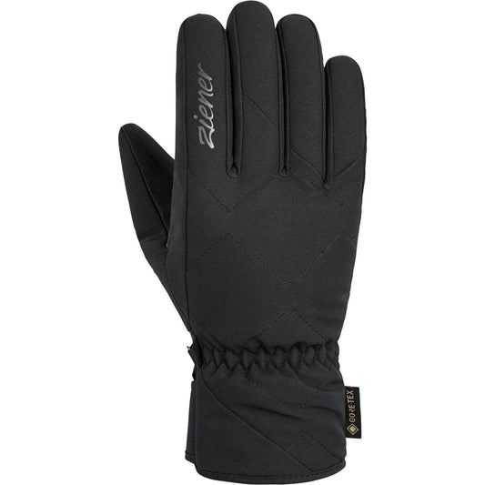 Black - Front - Ziener Womens-Ladies GORE-TEX Quilted Ski Gloves