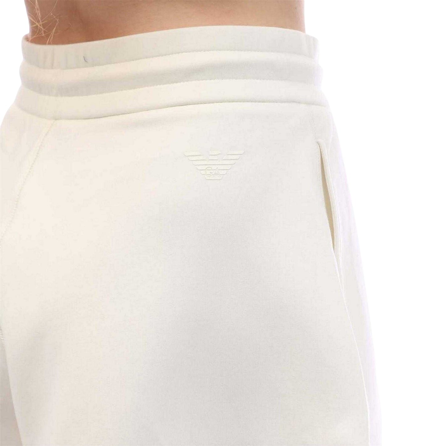 White - Lifestyle - Emporio Armani EA7 Womens-Ladies Sweat Shorts