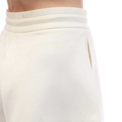 White - Lifestyle - Emporio Armani EA7 Womens-Ladies Sweat Shorts