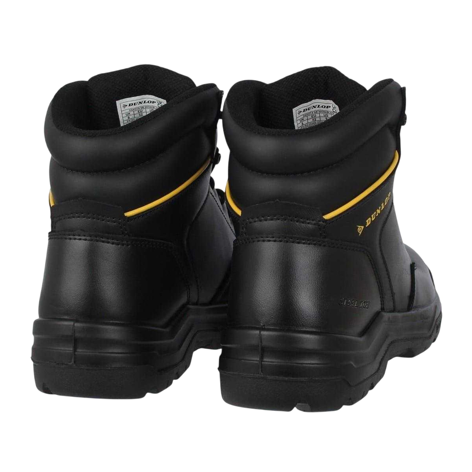 Black - Back - Dunlop Unisex Adult Dakota Leather Safety Boots