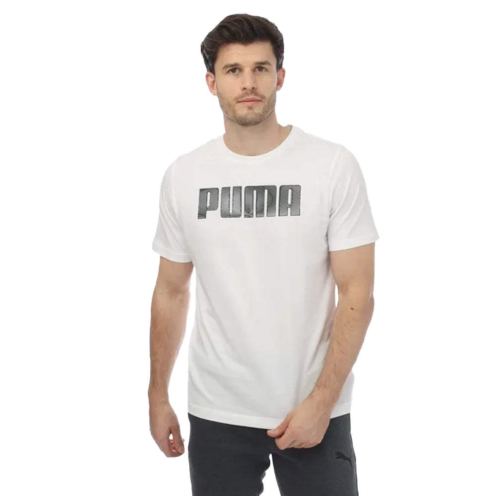 White - Front - Puma Mens Sportstyle Logo T-Shirt